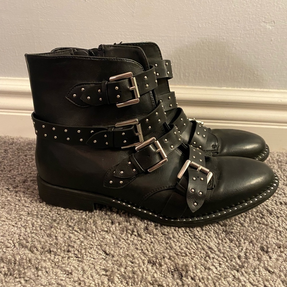 Steve Madden ankle booties with metal detailing